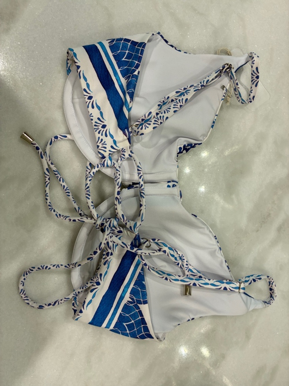 Kenny Flowers Blue & White Printed Bikini Set - Picture 3 of 5